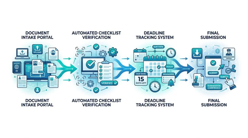 Streamlined immigration workflow pipeline
