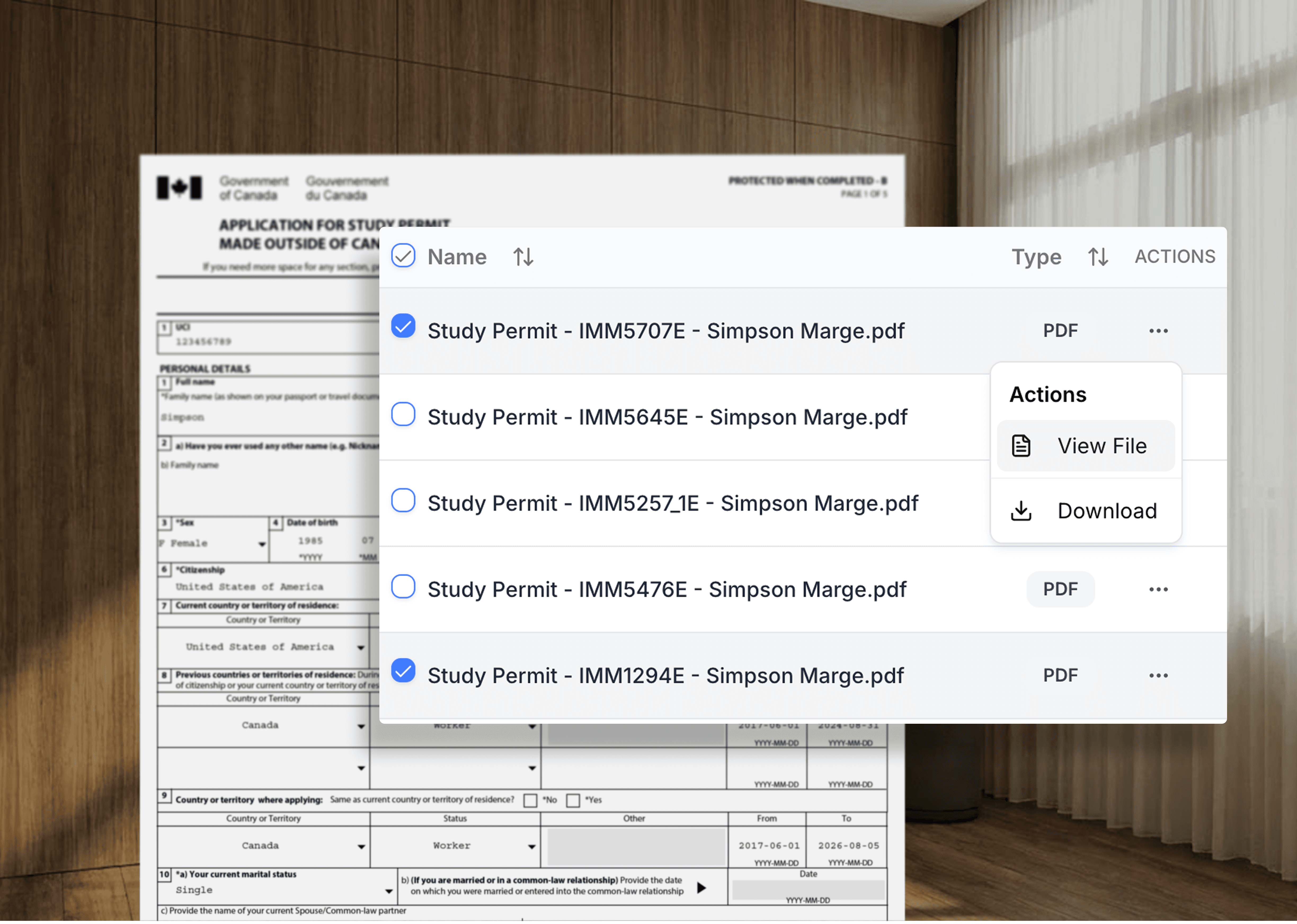 IMM PDF Autofill
