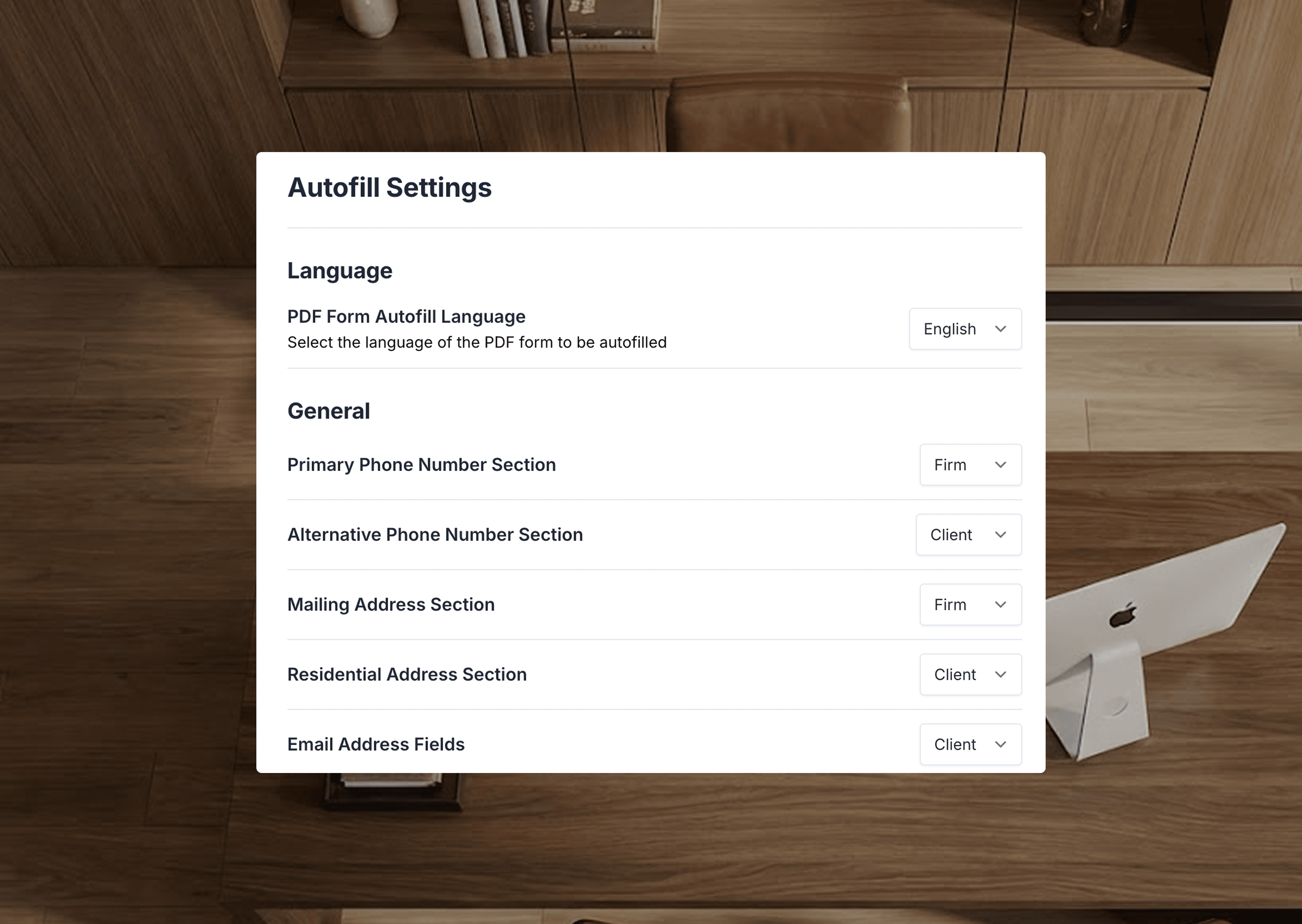 Customizable Autofill Settings